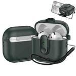 For AirPods 4 One-piece Holder Wireless Earphones Case with Lanyard(Army Green)