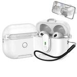 For AirPods 3 One-piece Holder Wireless Earphones Case with Lanyard(White)