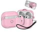 For AirPods 3 One-piece Holder Wireless Earphones Case with Lanyard(Pink)