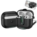 For AirPods 3 One-piece Holder Wireless Earphones Case with Lanyard(Black Army Green)