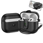 For AirPods 3 One-piece Holder Wireless Earphones Case with Lanyard(Black)
