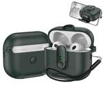 For AirPods 3 One-piece Holder Wireless Earphones Case with Lanyard(Army Green)