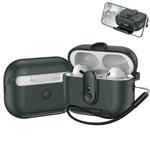 For AirPods Pro One-piece Holder Wireless Earphones Case with Lanyard(Army Green)