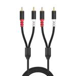 2 RCA Male to 2 RCA Male Audio Cable, Length:3m(Black)