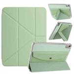 For iPad 2025 / 2022 Back Wallet Y-Fold Deformation Leather Smart Tablet Case(Green)