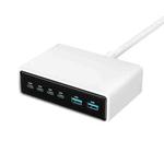 200W 4xUSB-C / Type-C and 2xUSB-A Multi-function 6 Ports GaN Desktop Fast Charger, Plug:US Plug(White)