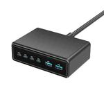 200W 4xUSB-C / Type-C and 2xUSB-A Multi-function 6 Ports GaN Desktop Fast Charger, Plug:US Plug(Black)