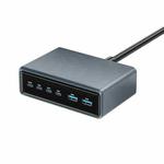 200W 4xUSB-C / Type-C and 2xUSB-A Multi-function 6 Ports GaN Desktop Fast Charger, Plug:UK Plug(Silver Grey)