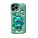 For iPhone 12 Pro Max Expansion Press Dinosaur Silicone Phone Case(Green)