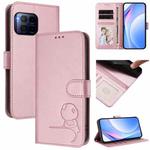 For T-Mobile Revvl 7 Pro / T Phone 2 Pro 5G Litter Panda Embossing RFID Leather Phone Case with Lanyard(Pink)