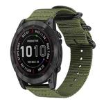 22mm xDfind Ring Buckle Nylon Canvas Watch Band(Army Green)