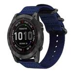 22mm xDfind Ring Buckle Nylon Canvas Watch Band(Midnight Blue)