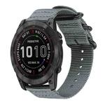 22mm xDfind Ring Buckle Nylon Canvas Watch Band(Grey)