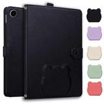For Samsung Galaxy Tab A9+ Cat Skin-feel Litchi Leather Tablet Case(Black)