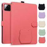 For Xiaomi Pad 7 Cat Skin-feel Litchi Leather Tablet Case(Watermelon Red)