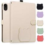 For Xiaomi Redmi Pad 2 Cat Skin-feel Litchi Leather Tablet Case(Apricot White)