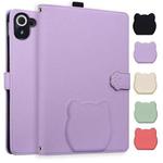 For Xiaomi Redmi K Pad Cat Skin-feel Litchi Leather Tablet Case(Purple)