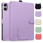 For Xiaomi Redmi Pad Pro / Poco Pad Cat Skin-feel Litchi Leather Tablet Case(Purple)