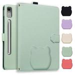 For Lenovo Tab P12 12.7 2023 Cat Skin-feel Litchi Leather Tablet Case(Green)