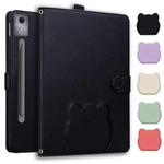 For Lenovo Xiaoxin Pad Pro 12.7 2025 Cat Skin-feel Litchi Leather Tablet Case(Black)