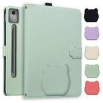For Lenovo Xiaoxin Pad Pro 12.7 2025 Cat Skin-feel Litchi Leather Tablet Case(Green)