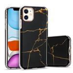 For iPhone 11 Marble Pattern Electroplating Phnom Penh TPU Phone Protective Case(Black)