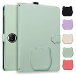 For Honor MagicPad 2 12.3 2024 Cat Skin-feel Litchi Leather Tablet Case(Green)