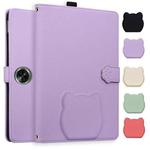 For OnePlus Pad GO / OPPO Pad Air 2 2023 Cat Skin-feel Litchi Leather Tablet Case(Purple)