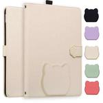 For Amazon Kindle Scribe 10.2 2022 / 2024 Cat Skin-feel Litchi Leather Tablet Case(Apricot White)