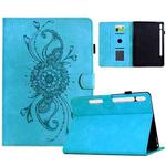 For Samsung Galaxy Tab S10 FE+ Mandala Embossed Smart Leather Tablet Case(Sky Blue)