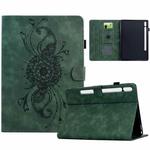 For Samsung Galaxy Tab S10 FE+ Mandala Embossed Smart Leather Tablet Case(Green)