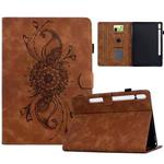 For Samsung Galaxy Tab S10 FE+ Mandala Embossed Smart Leather Tablet Case(Brown)