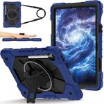 For Samsung Galaxy Tab S10 FE / S9 Contrast Color Robot Silicone Hybrid PC Tablet Case(Navy Black)