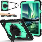 For Samsung Galaxy Tab S10 FE / S9 Contrast Color Robot Silicone Hybrid PC Tablet Case(Black Mint Green)