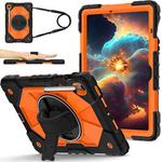 For Samsung Galaxy Tab S10 FE / S9 Contrast Color Robot Silicone Hybrid PC Tablet Case(Black Orange)