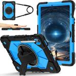 For Samsung Galaxy Tab S10 FE / S9 Contrast Color Robot Silicone Hybrid PC Tablet Case(Black Blue)