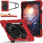 For Samsung Galaxy Tab S10 FE / S9 Contrast Color Robot Silicone Hybrid PC Tablet Case(Red Black)