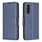 For Samsung Galaxy S25 FE 5G Lambskin Texture Pure Color Flip Leather Phone Case(Blue)