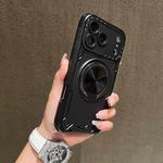 For iPhone 17 Pro Max Three-core Mecha 360 Degree Rotation Magnetic Holder Phone Case(Black)