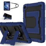 For Samsung Galaxy Tab S10 FE / S9 Big Holder Silicone Hydric PC Tablet Case with Shoulder Strap(Navy Black)