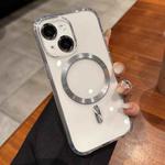 For iPhone 14 Plus Transparent Acrylic MagSafe Phone Case(Silver)