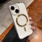For iPhone 15 Plus Transparent Acrylic MagSafe Phone Case(Gold)