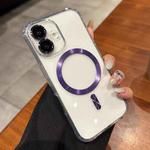 For iPhone 16 Transparent Acrylic MagSafe Phone Case(Purple)
