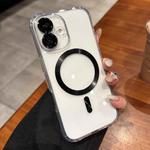 For iPhone 16 Transparent Acrylic MagSafe Phone Case(Black)