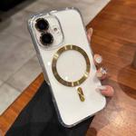 For iPhone 16 Transparent Acrylic MagSafe Phone Case(Gold)