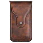 VIETAO Dual-Layer Pockets Crazy Horse Waist-Hanging Phone Bag(Brown)