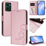 For HMD Pulse Pro / Pulse / Pulse+ Litter Panda Embossing RFID Leather Phone Case with Lanyard(Pink)