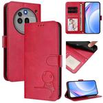For Nothing Phone 3a Pro Litter Panda Embossing RFID Leather Phone Case with Lanyard(Rose Red)