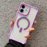 For iPhone 11 Semi-transparent Skin Feel Frosted MagSafe Phone Case(Purple)
