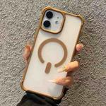 For iPhone 11 Semi-transparent Skin Feel Frosted MagSafe Phone Case(Brown)